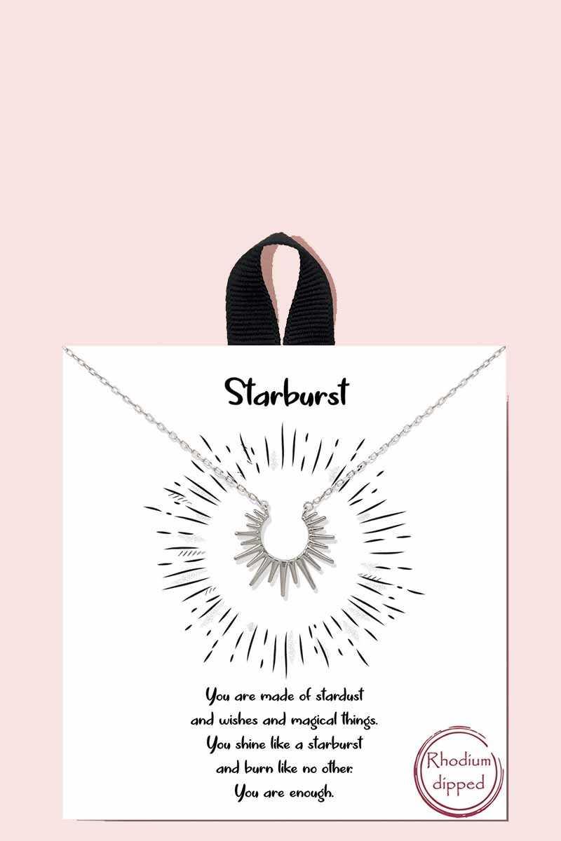 18k Gold Rhodium Dipped Starburst Pendant Necklace - Boutique Fashionistah