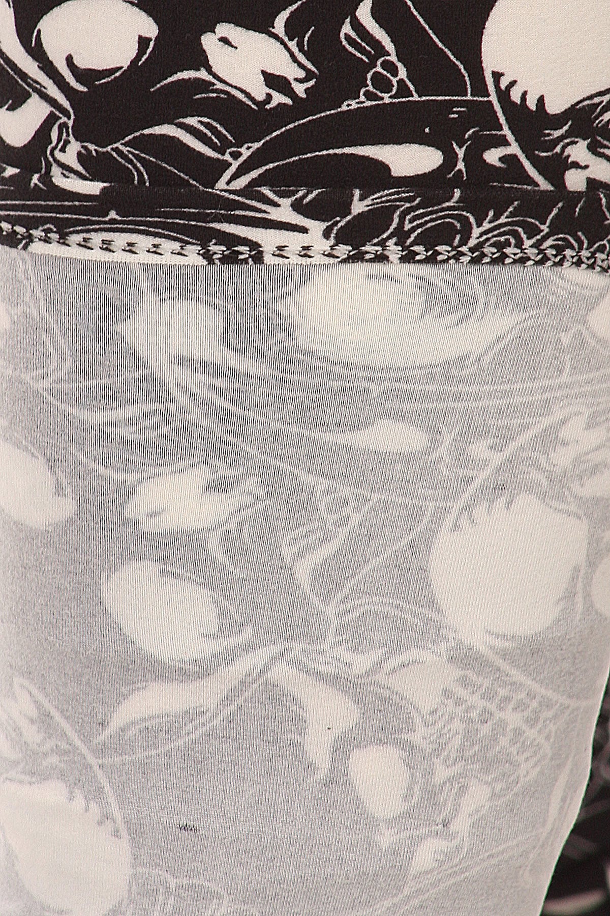 Knit, Skull Pattern Print, Full Length Leggings With Elastic Waist