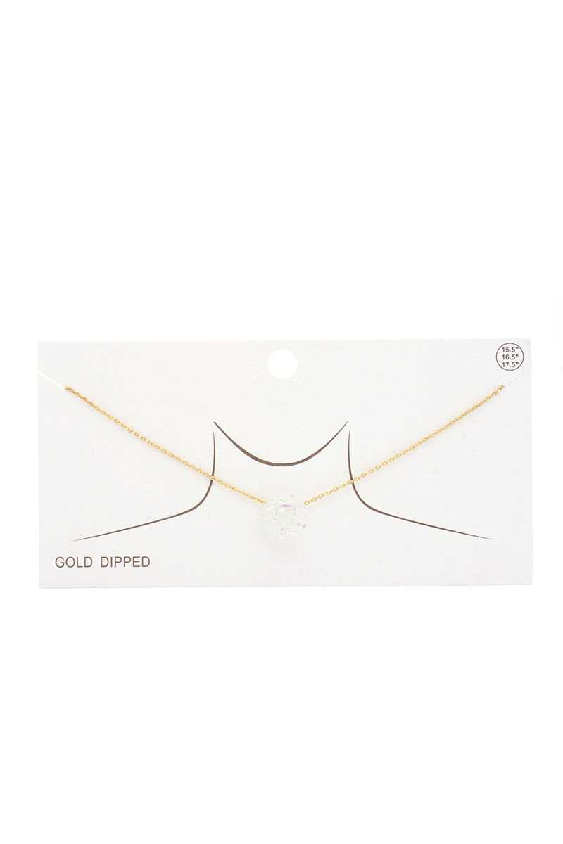 Iridescent Circle Gold Dipped Necklace
