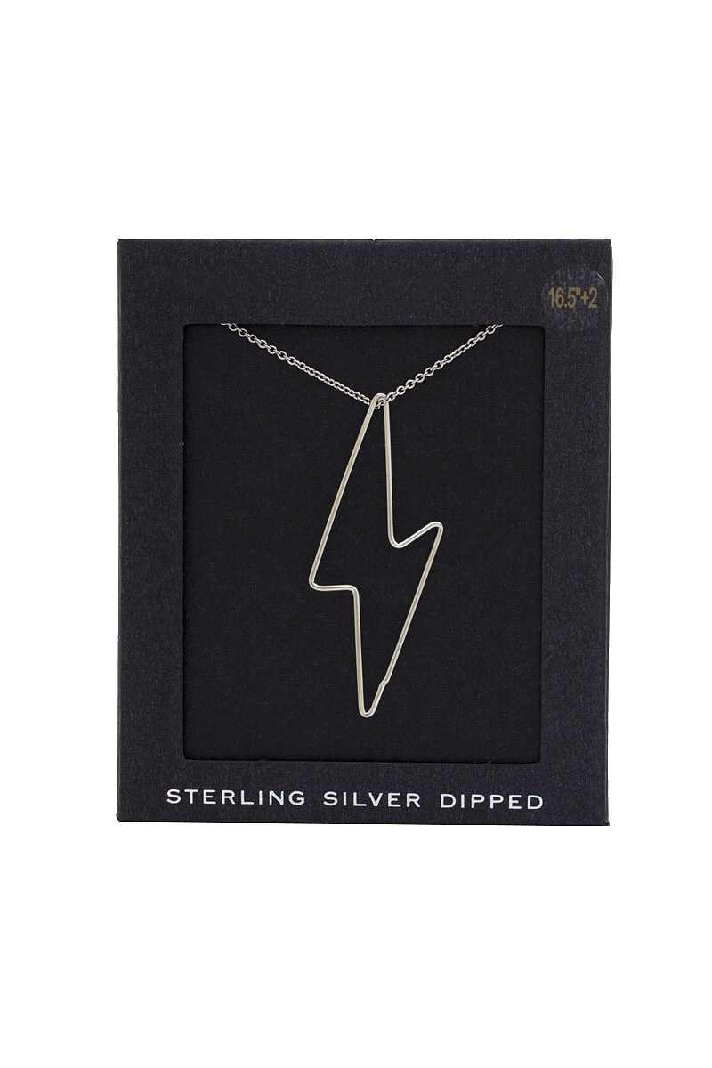 14k Gold Dipped Lightning Bolt Charm Necklace - Boutique Fashionistah