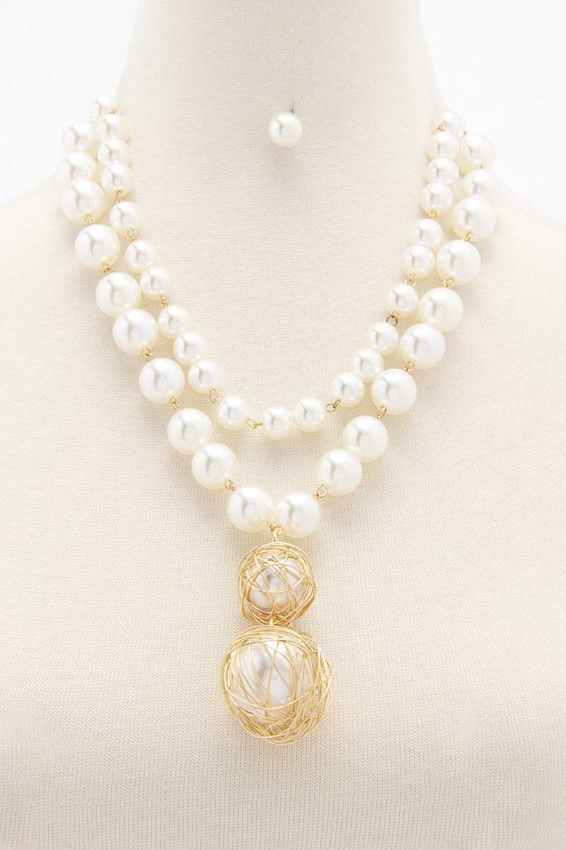 Pearl Wrapped Layered Necklace