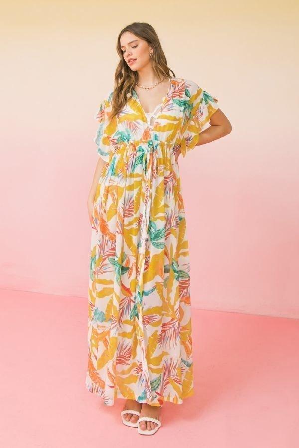 A Printed Woven Maxi Cover Up - Boutique Fashionistah