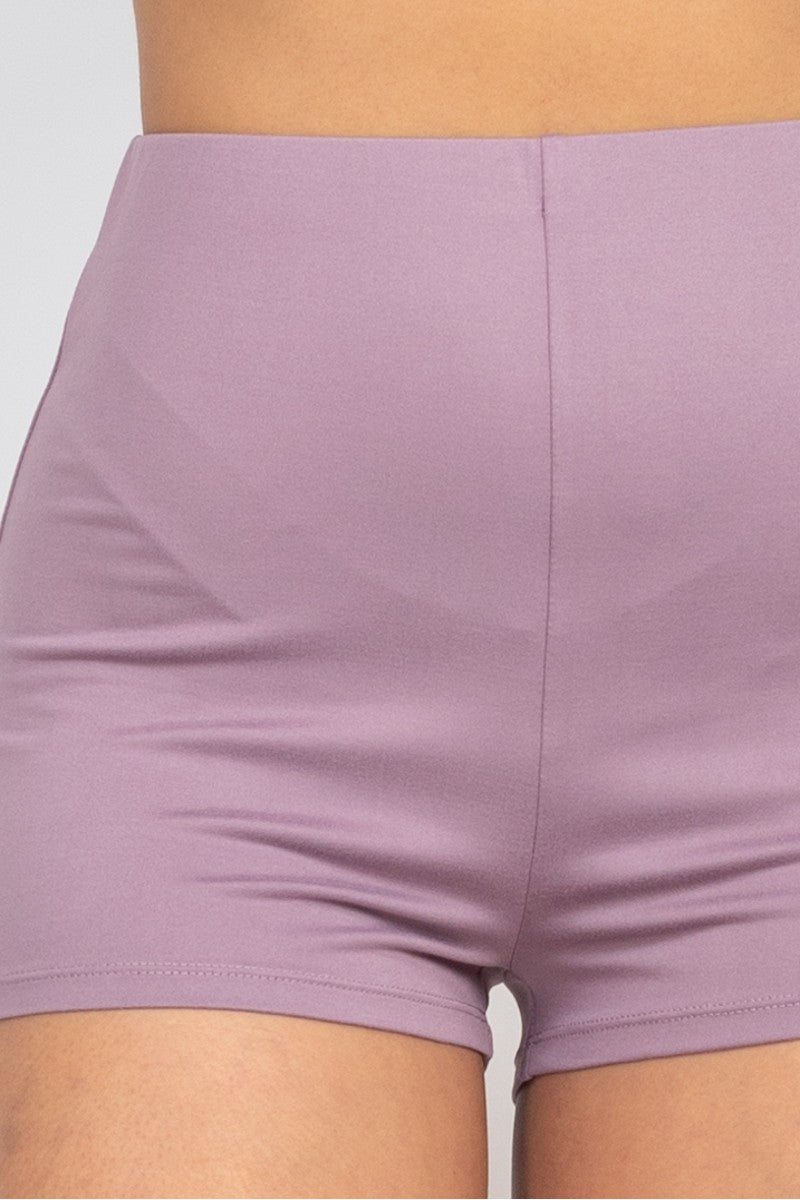 Scoop Buttoned Full Cami Top &amp; Mini Shorts Set