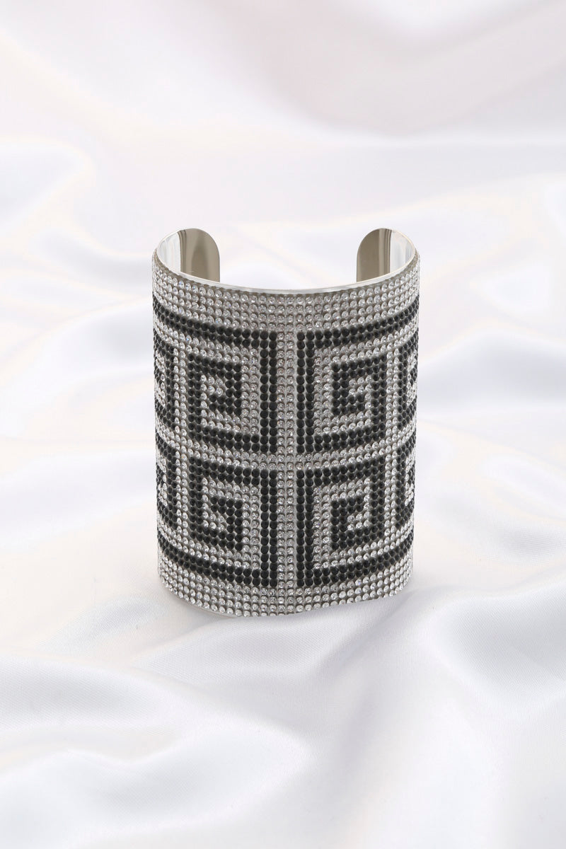 Greek Pattern Rhinestone Cuff Bracelet