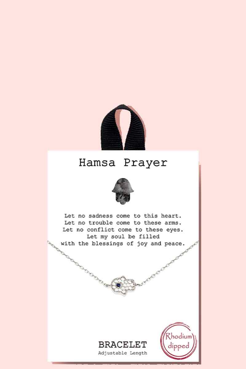 18k Gold Rhodium Dipped Hamsa Prayer Bracelet - Boutique Fashionistah