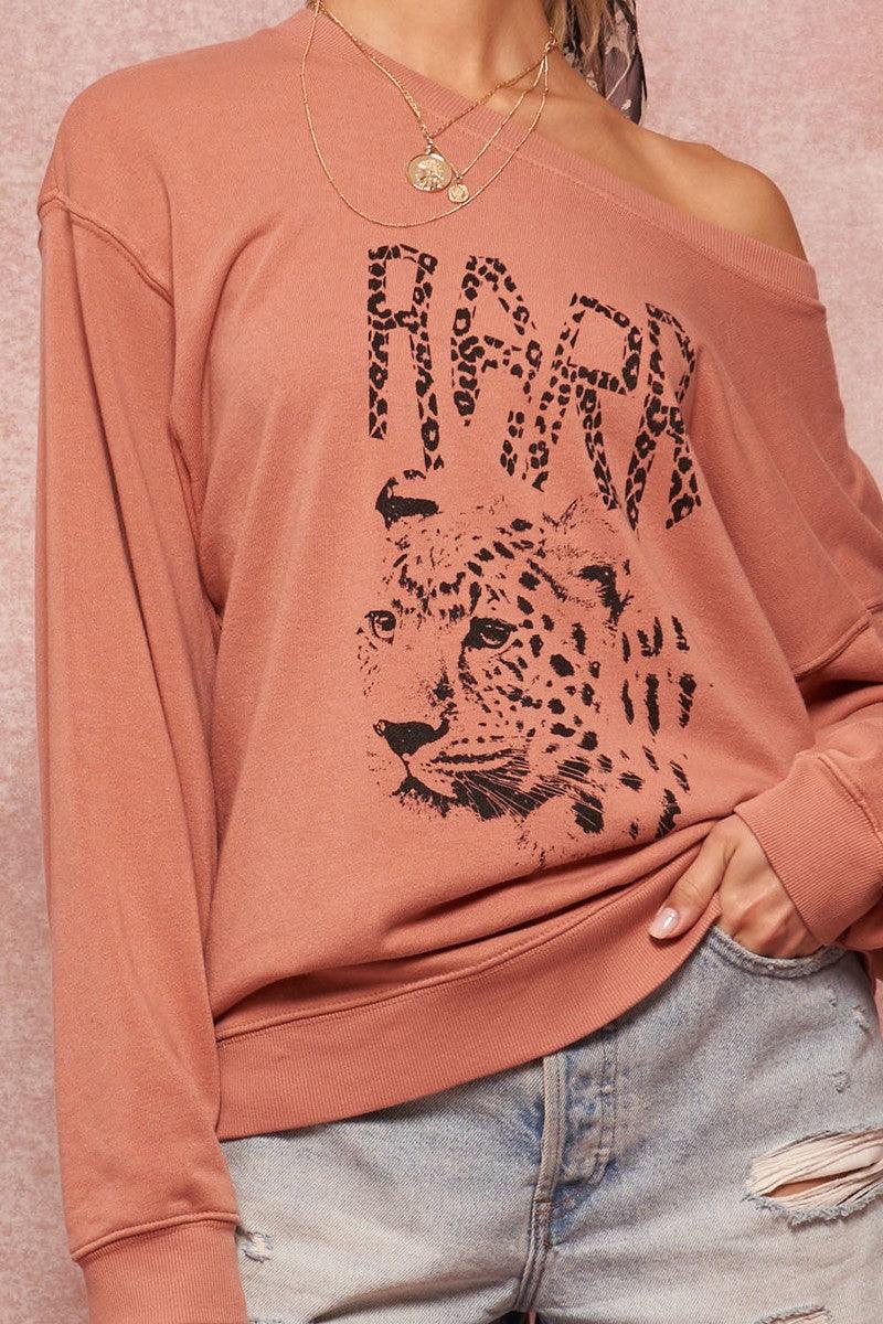 A Garment Dyed French Terry Graphic Sweatshirt - Boutique Fashionistah